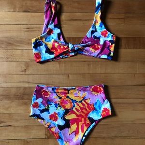 Floral watercolor print bikini SOLD